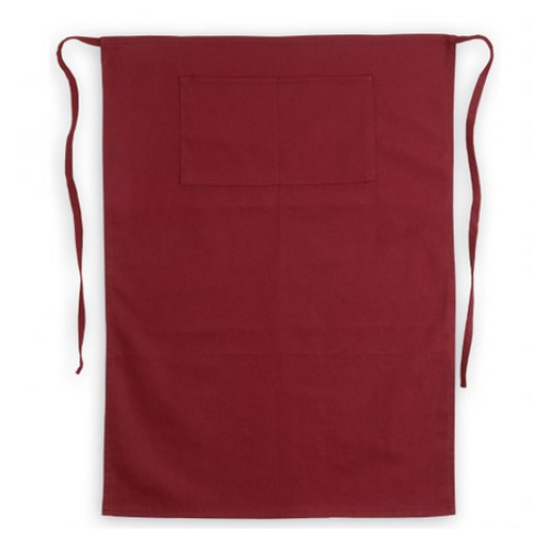 Burgundy bar apron 90x65 cm long with front pocket