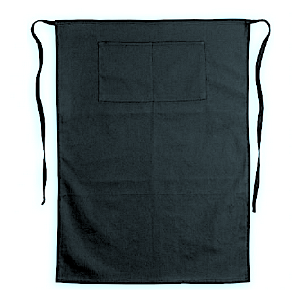 Black bar apron 90x65 cm long with front pocket
