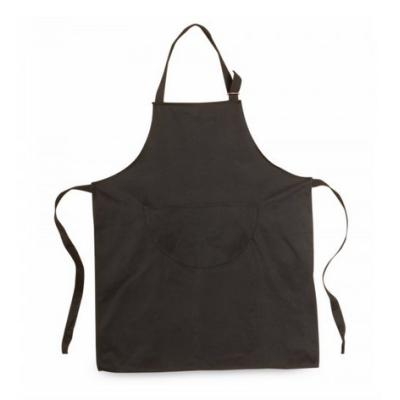 Black bib apron with front pocket cm.83x70
