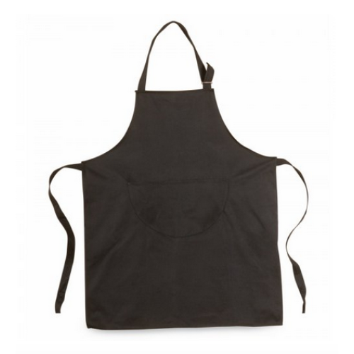 Black bib apron with front pocket cm.83x70