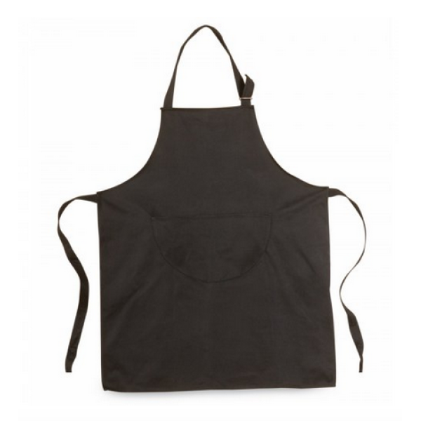 Black bib apron with front pocket cm.83x70