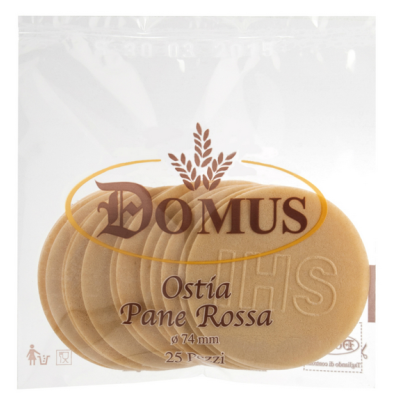 Red Bread host diameter of 7,4 cm. - pack of 20 pieces