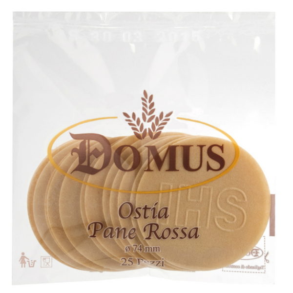 Red Bread host diameter of 7,4 cm. - pack of 20 pieces