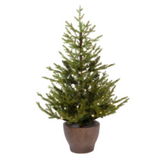 Christmas pine tree 90 cm with lights and vase