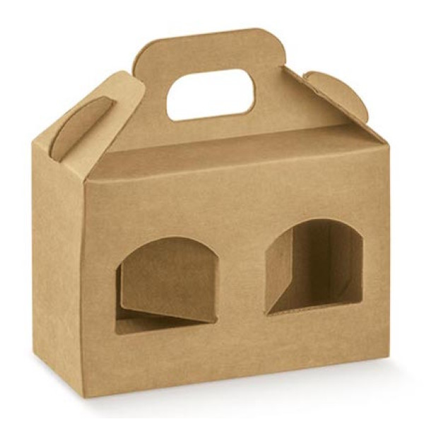 Jar boxes for 2 places 50/100 gr. Havana cardboard 110x50x50 mm - 10 pieces