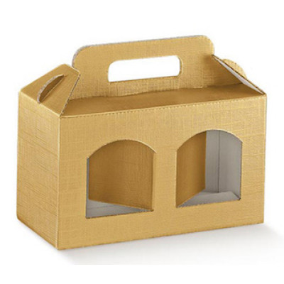 Jar boxes  2 places 400 g. gold cardboard 170x80x90 mm. 10 Pieces