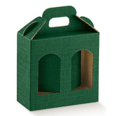 Jar boxes  2 places green cardboard 130x60x150 mm. 10 Pieces