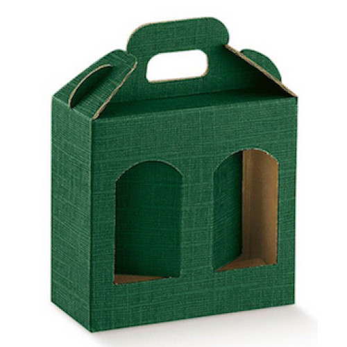 Jar boxes  2 places green cardboard 130x60x150 mm. 10 Pieces