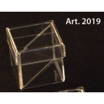 PLEXIGLAS square boxes with lid and dividers - 6 Pcs. - mm. 60x60x60