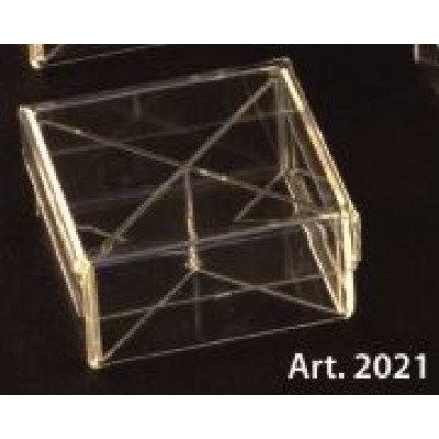 PLEXIGLAS SQUARE BOXES with lid and dividers - 6 Pcs. - mm. 80x80x40