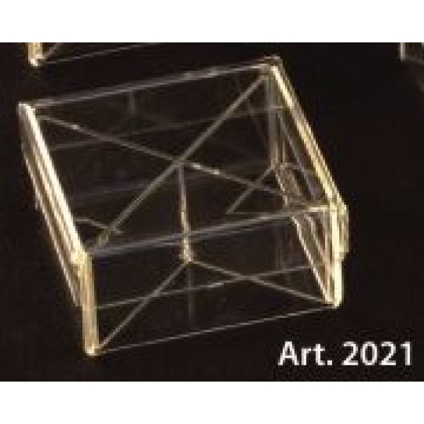 PLEXIGLAS SQUARE BOXES with lid and dividers - 6 Pcs. - mm. 80x80x40