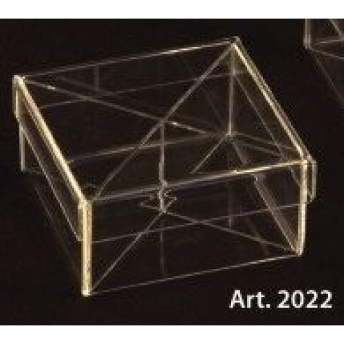 PLEXIGLASS SQUARE candy box with lid and dividers - 6 Pcs. - mm. 100x100x50