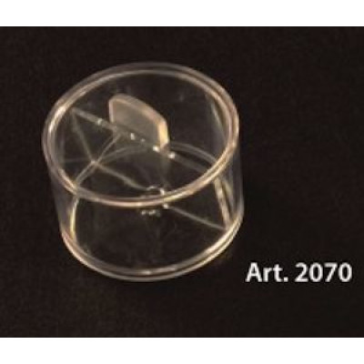 PLEXIGLASS BOX round with lid and dividers - 6 Pcs. - diameter 60 mm height 30 mm