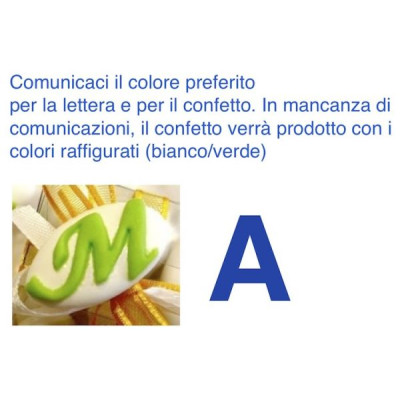 Decorated italian Chocolate Confetti candy favor - A - LETTER - 50 Pcs. 10% Discount