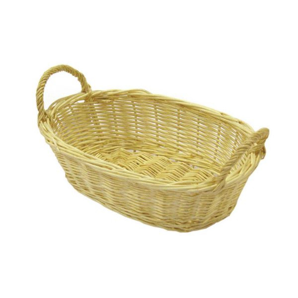 Wooden basket with handles cm. 21x14 H.6/9 - 5 Pcs.