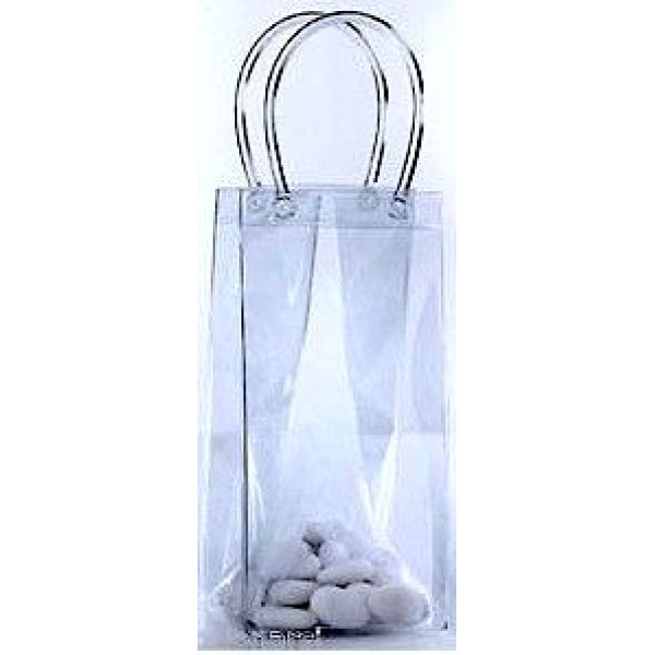 TRANSPARENT BAG PVC FOR CANDIES WITH HANDLES mm.90x90x190 - Package of 20 pieces
