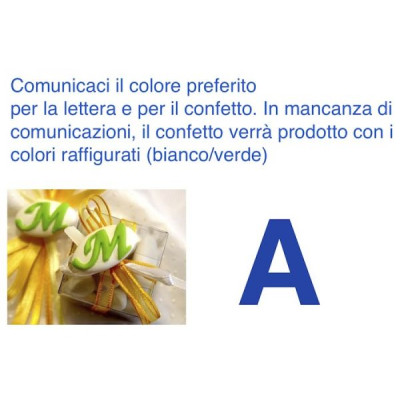 Decorated italian Chocolate Confetti candy favor  - A -  LETTER - 10 Pcs.