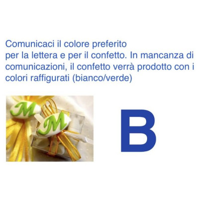 Decorated italian Chocolate Confetti candy favor - B - LETTER - 10 Pcs.