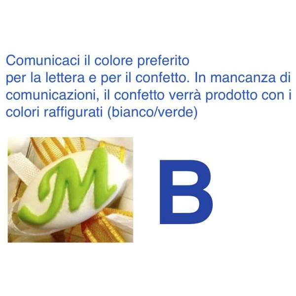 Decorated italian Chocolate Confetti candy favor - B - LETTER - 50 Pcs. 10% Discount