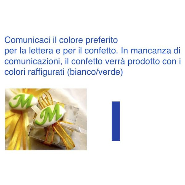 Decorated italian Chocolate Confetti candy favor - I - LETTER - 10 Pcs.