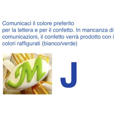 Decorated italian Chocolate Confetti candy favor - J - LETTER - 50 Pcs. 10% Discount
