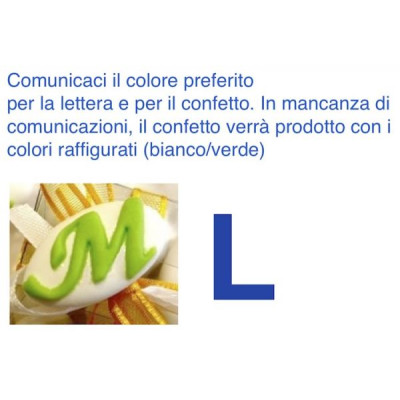 Decorated italian Confetti candy favor - L - LETTER - 50 Pcs. 10% Discount
