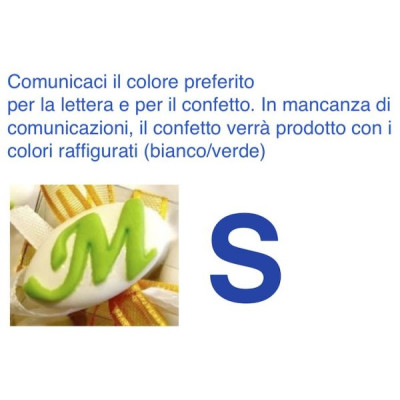 Decorated italian Chocolate Confetti candy favor - S - LETTER - 50 Pcs. 10% Discount