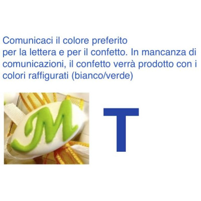 Decorated italian Chocolate Confetti candy favor - T - LETTER - 50 Pcs. 10% Discount