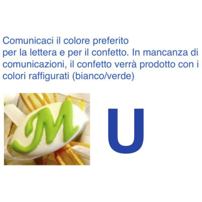 Decorated italian Chocolate Confetti candy favor - U - LETTER - 50 Pcs. 10% Discount