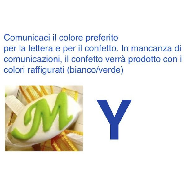 Decorated italian Chocolate Confetti candy favor - Y - LETTER - 50 Pcs. 10% Discount