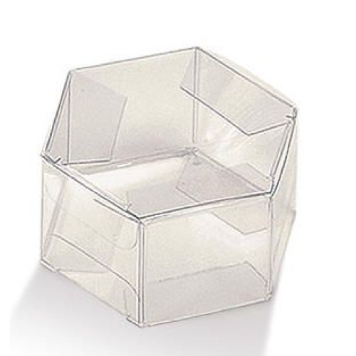 Transparent hexagon candy Boxes mm. 60x30 