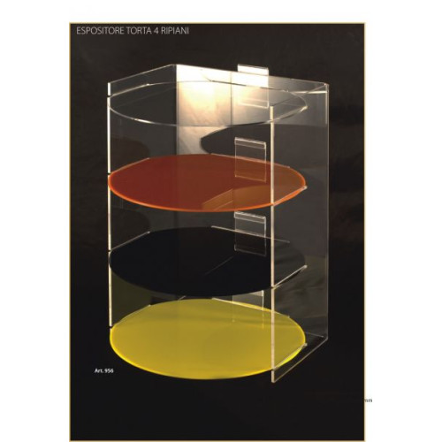 EXHIBITOR FOR CAKES ACRYLIC PLEXIGLASS 4 places - Diameter cm.32 - Height cm.46