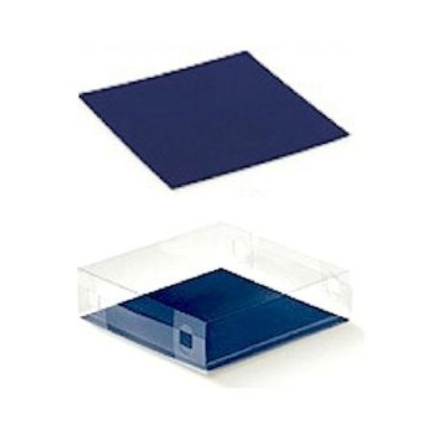 FLAT floor for clear PVC boxes, made of blue velvet mm.120x120 - 10 Pcs.