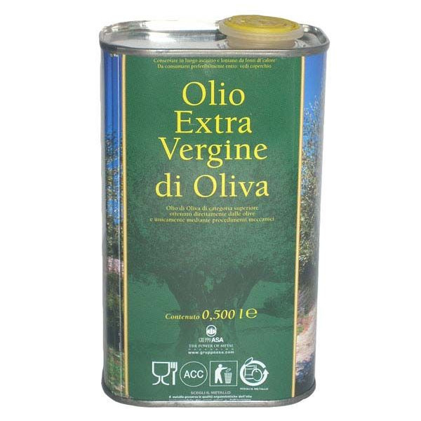 "Extra olive oil" containers for oil transport ml.500