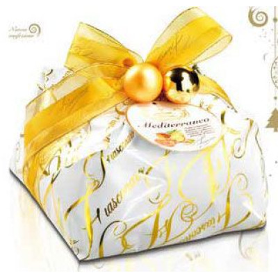 Sicilian cake PANETTONE MEDITERRANEO with candied apricots and sicilian pistachios - 35,28 Oz.