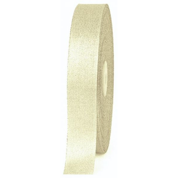 Satin Ivory ribbon with glitter - 10 mm wide roll 91 mt. long -