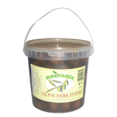 Trapani's whole black olives in brine - 35,27 Oz. -