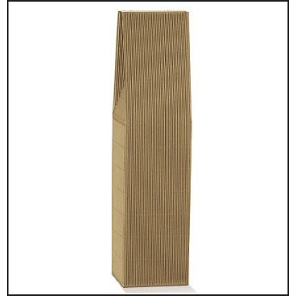 Bottle holder for 1 bottle in waved Avana cardboard mm.90x90x370 - 10 Pcs.