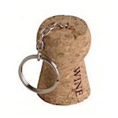Small cork cap keychain cm.4,5x3,2 SET 2 PIECES