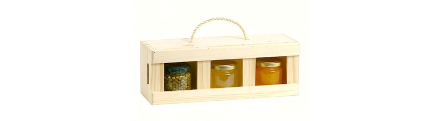 Wooden and wooden leaf Jars holder and Packaging