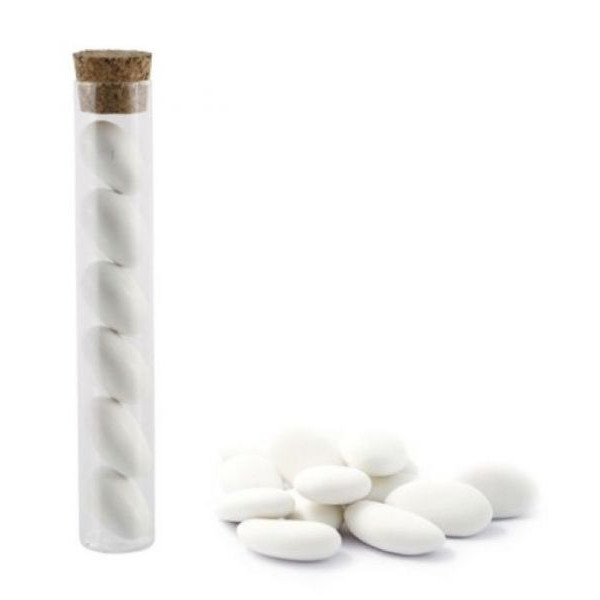 Glass tube with stopper cork for sugared almond - cm.15 - Pack of 18 Pcs 35% DISCOUNT