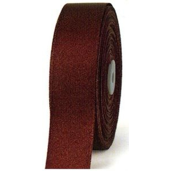 Satin Bordeaux ribbon with glitter - 25 mm wide roll 25 mt. long -
