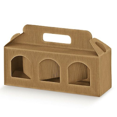 JARS HOLDER cardboard boxes 3 places - mm.190x60x120 - 10 Pcs. 