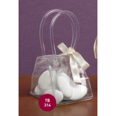 TRANSPARENT BAG PVC FOR CANDIES WITH HANDLES mm.80x45x80 - Package of 24 pieces