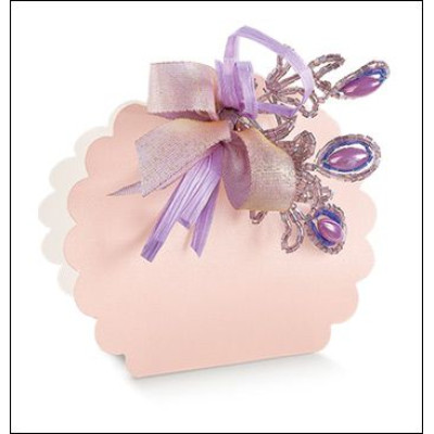 Colored cardboard boxes "Borsa Rotonda" Pink satin mm.58x40x85 - 10 Pcs.