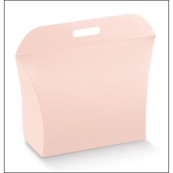 Colored cardboard boxes "Borsetta" Pink satin mm.80x25x80 - 10 Pcs.