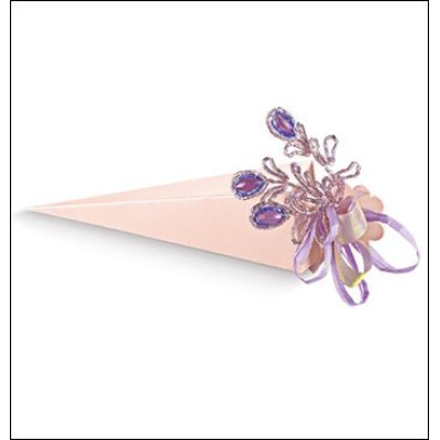 Colored cardboard boxes "CONO" Pink satin mm.155 - 10 Pcs.