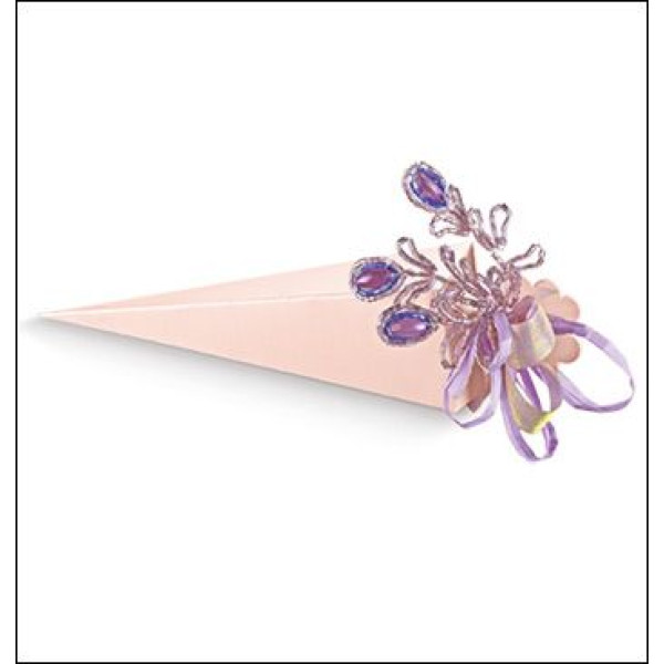Colored cardboard boxes "CONO" Pink satin mm.155 - 10 Pcs.