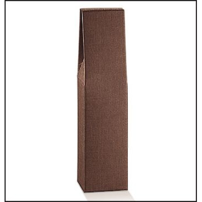 Bottle holder for 1 bottle in colored Brown cardboard mm.90x90x370 - 10 Pcs.