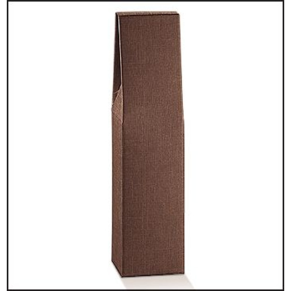 Bottle holder for 1 bottle in colored Brown cardboard mm.90x90x370 - 10 Pcs.